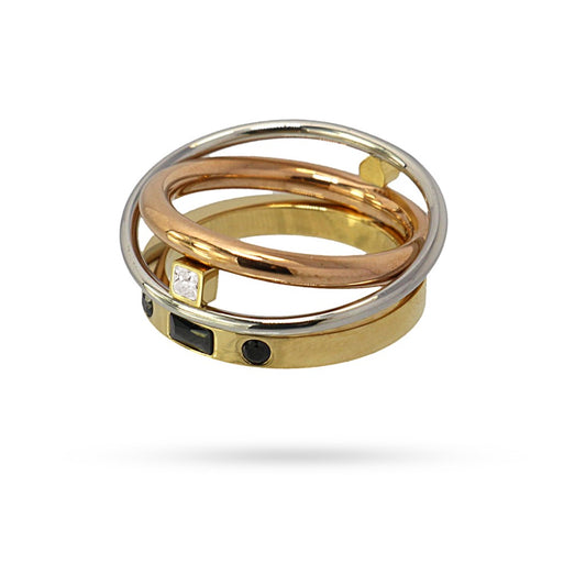 ANARTXY RING WITH FOUR PLATING AND THREE LAYERS